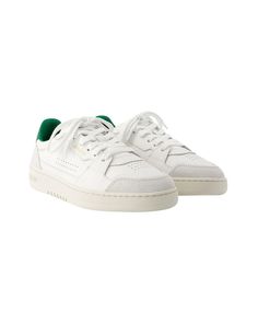 Colour: Blanc White/Green Sole: Rubber Lining: Mesh Closure: Top laces Toe shape: Round Fit: True to size Sizing European Product ID: 277331 Original Price: EUR 276 Gender: Women Material: Leather Axel Arigato, Green Leather, Lace Tops, White Green, Leather Sneakers, Mesh, The Originals, Sneakers, Green