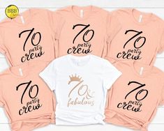 six t - shirts that say 40 and forty