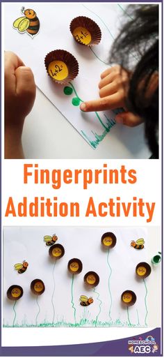 fingerprints addition activity for toddlers to learn how to write and draw on paper