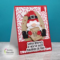 a christmas card with santa clause on it