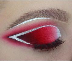 Red Waterline, White Eyeliner Waterline, White Eyeliner Tricks, White Eyeliner Looks, White Eyeliner Makeup, Red Rum, Concert Makeup, Red Eyeliner, Sugarpill Cosmetics