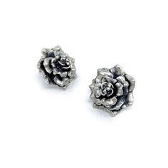 Sterling Silver Rose Stud Earrings 925 Sterling Silver - Etsy