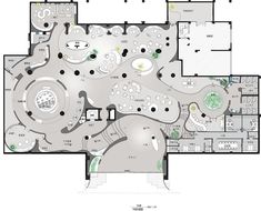 the floor plan for an indoor play area with slides and climbing equipment, including a water slide