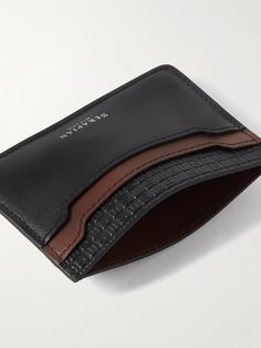 A sleek alternative to bulky wallets, Serapian's cardholder has a central compartment and four slots for your most-used cards. It's been handcrafted in Italy from leather and stamped with the label's foil moniker. Cardholder Wallet, Leather Cardholder, Card Holder Wallet, Fine Jewelry Designers, Card Holder Leather, Sale Design, Embossed Leather, Watch Strap, Emboss