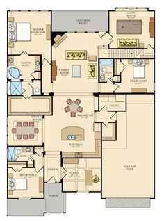 the floor plan for a two story home