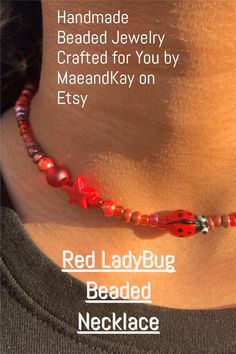 Bead Ladybug, Ladybug Necklace, Ladybug Jewelry, Silver Spring Maryland, Star Seed, Clay Inspo, Ladybug Crafts, Beaded Leather Wraps, Star Beads