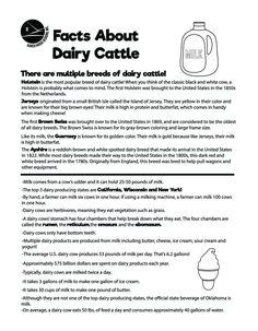 an article about dairy cattle is shown in the text, and it contains information on how to