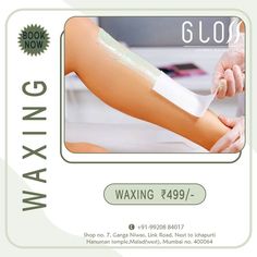 Special Offer For Your Body. WAXING Service At Just @ 499/- #reopenyourself Book Your Appointment Now. - Gloss Unisex Salon Provides You a Better Quality of Product & Services. - Now get the best of expert under one roof @glossunisexsalon19 - All you have to do is book your appointment with Gloss Unisex Salon on Call +91 9920884017 #glossunisexsalon #salon #beauty #bride #nails #nailsart #waxing #wax #beauty Waxing Services, Beauty Salon Logo, Salon Beauty, Bride Nails, Beauty Salon