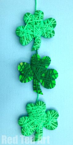 four leaf clover string art project for st patrick's day