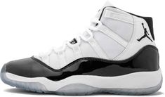 Air Jordan 11 Retro (GS) White/ Black 'Concord (2018)' White Jordan 11, Popular Basketball Shoes, Authentic Jordans, White Jordans, Retro 11, Famous Black, Lucky Green, Air Jordan 11 Retro, Jordan 11 Retro