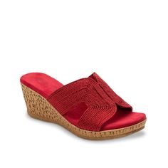 David Tate-Vikki Wedge Sandal Refresh your casual style with the Vikki wedge sandal from David Tate. Corded fabric upper with cutouts offer long-term comfort while suede-covered foam padded footbed pampers your feet with each step. Flexible cork wedge heel brings fashion points to this slide silhouette. Cushioned Footbed Wedge Sandals, Cushioned Wedge Sandals With Synthetic Material, Comfortable Cushioned Synthetic Wedge Sandals, Comfortable Cushioned Wedge Sandals, Fabric Wedge Sandals With Cushioned Footbed And Round Toe, Textile Open Toe Wedge Sandals For Beach, Textile Wedge Sandals With Removable Insole, Fabric Wedge Heel Sandals With Cushioned Footbed, Textile Sandals With Removable Insole And Wedge Heel