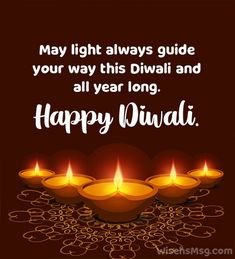 happy diwali greeting card with lit candles