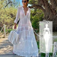 Tyra Lace Beach Dress Beach Cover up  Sunset and Swim Q988-689 One Size Lace Beach Dress, Floral Dress Formal, Boho Swimwear, Lace Formal Dress, Split Maxi Dress, Lace Tunic, Dress Beach, Lace Dress Long, Swimsuit Dress