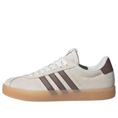 (WMNS) adidas VL Court 3.0 'Beige Brown Gum' ID9063 Beige Adidas Logo Lace-up Sneakers, Beige Adidas Lace-up Sneakers, Beige Lace-up Adidas Sneakers, Beige Adidas Sneakers For Sports, Limited Edition Sneakers, Sport Sneakers, Brown Suede, Adidas Women, Gum