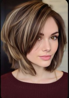 Graduated Bob, Medium Cut, Hair Color Highlights, Short Hair Color, Cut Hair