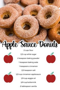 an apple sauce donuts recipe with instructions on how to make them in the microwave