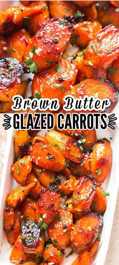 brown butter glazed carrots with herbs on top