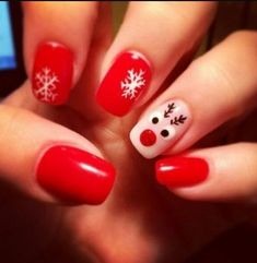 Nails Christmas Ideas, December Nails, Cute Christmas Nails, Christmas Gel Nails, Christmas Nail Art Designs, Nails Christmas, Holiday Nail Art, Snowflake Nails, Christmas Nails Acrylic