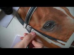 a person is cutting out a horse's head on a piece of paper with scissors