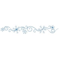 snowflakes and swirls on a white background with blue ink in the middle