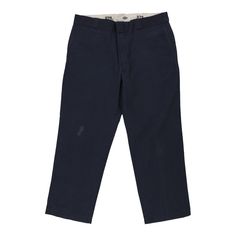 Vintage Dickies 874 navy trousers, fit a 39" waist and 29" inseam. WAIST: 39 inches / 99cmsINSEAM: 29 inches / 74cmsRISE: 12.5 inches / 32cmsGENDER: mens CONDITION: good - small white mark on front as shownSTYLE: trousersERA: 1990sCOLOUR: navyFABRIC: cotton blend Classic Full Length Jeans For Work, Classic Full-length Jeans With Welt Pockets, Classic Jeans With Standard Cut Leg For Workwear, Classic Cotton Bottoms With Standard Cut Leg, Navy Business Casual Pants With Welt Pockets, Navy Pants With Welt Pockets For Business Casual, Navy Cotton Trousers, Navy Tapered Leg Pants With Welt Pockets, Casual Navy Tapered Leg Work Pants