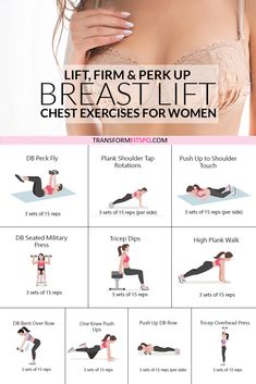 a woman is doing exercises for her breast