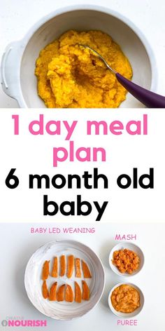 the baby meal plan includes 6 month old baby food, and is ready to be eaten