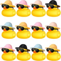 PRICES MAY VARY. Nice Combination: you can receive 12 mini rubber ducks, each measuring 3 x 2 inches, 12 mini sunglasses and 12 hats, the ducks, hats and sunglasses are separate, exquisite and lovely, especially designed for little hands, comfortable to hold and fun to play Quality and Serviceable: these mini ducks are made of safe rubber, waterproof and not easy to fade, strong and serviceable, smooth and elastic, not easy to be break, with quality material and vivid look, giving little ones a Duck Bathtub, Mini Ducks, Classroom Gift Exchange, Mini Sunglasses, Carnival Gift, Baby Shower Duck, Holiday Baskets, Rubber Duckies, Bathtub Toys