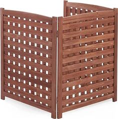 two wooden privacy screens are shown against a white background