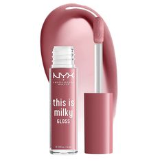 Just one swipe: NYX lip gloss delivers a buildable splash of milky color with ultra-glassy wet shine that can be layered for more saturation. Build the gloss with this lip moisturizer. Available in many soft shades from nude lip gloss to chocolate brown. 12hr hydration for your lips: Ultra hydrating moisture for your lips with the perfect amount of glossy shine. Our flavored lip gloss is infused with a dairy free vegan milk blend and a sweet addictive vanilla milkshake scent. The perfect moisturizing pout Lip Products for the Perfect Pout: Doll your lips in creamy, long lasting perfection; Try our complete line of lip makeup including liquid lipstick, lip gloss, lip cream, lip liner and butter gloss Cruelty Free Cosmetics: We believe animals belong in our arms, not in a lab; All of our mak Nyx Lip Gloss, Milkshake Flavours, Vegan Lip Gloss, Nyx Lip, Nude Lip Gloss, Flavored Lip Gloss, Hydrating Lip Gloss, Shiny Lips, Vegan Milk