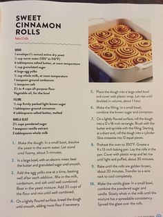 the recipe for sweet cinnamon rolls is shown here