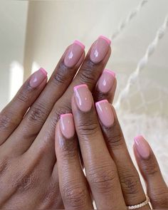 Pink Tips, Classy Nail Designs, French Manicure Nails, Aesthetic Nails, Girly Acrylic Nails, French Tip Acrylic Nails, Casual Nails