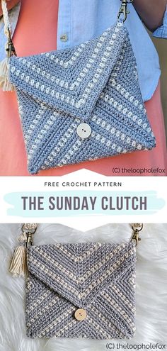 the sunday clutch free crochet pattern is easy to make and perfect for summer