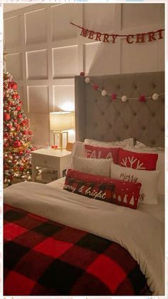 Christmas Room Decor - Want more information and details? Click to visit for more designs. Twin Bed Christmas Decor, Decorated Christmas Room Ideas, Xmas Bedroom Aesthetic, Winter Decorations Bedroom, Christmas Room Astethic, Christmas Decorated Bedrooms Ideas, Christmas Desk Decorations Aesthetic, Small Christmas Bedroom, Preppy Christmas Bedroom Ideas