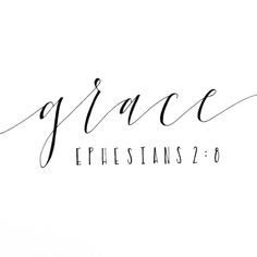 the word grace written in cursive writing on a white background with black ink