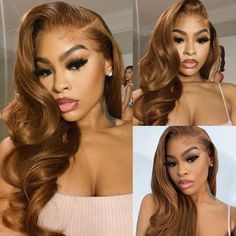 Color Body Wave Wig, Wigs Straight, Sew Ins, Wave Wig, Beautiful Wigs, Ombre Wigs, Penteado Cabelo Curto, Brown Wig