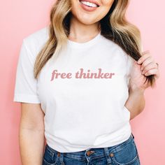 Conservative Women \ Republican Women \ Ladies T-Shirt \ Free Thinker T-Shirt Girl Boss Outfit, A Little Bit Dramatic, Boss Style, Girl Boss Gift, Womens Visor, Feminist Clothes, Female Owned Business, Shine A Light, Free Thinker