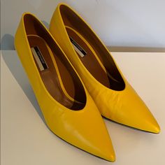 Brand New Topshop Yellow Pumps. Very Soft Leather. Size Us6.5/Euro 37. Comes With Original Box. Yellow Almond Toe Court Shoes For Spring, Chic Yellow Pointed Toe Court Shoes, Yellow Court Shoes For Spring Formal Occasions, Yellow Court Shoes For Spring Formal Events, Yellow Closed Toe Heels For Work, Yellow Closed Toe Heels For Workwear, Yellow Court Shoes For Spring, Chic Yellow Court Shoes For Formal Occasions, Chic Yellow Formal Court Shoes