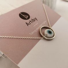 "✔️Solid Sterling silver 925 & an evil eye pendant✔️ This evil eye Necklace protects yourself against evil thoughts and bad vibes. So, get this good luck gift to guard you or your beloved ones against negative energy! ❤️️A super dainty necklace with a classy style.❤️️ 👁 The MEANING of greek evil eye 👁 The evil eye in greek culture is called \"mati\". We believe that if someone looks at you with a malicious glare, this glare can cause you bad luck, misfortune or sickness. So, greek people l Sterling Silver Evil Eye Necklace For Gift, Spiritual Eye-shaped Necklace For Gift, Sterling Silver Eye Necklace For Gifts, Evil Thoughts, Meaningful Necklace, Good Luck Necklace, Greek Evil Eye, Blue Sapphire Necklace, Hematite Necklace