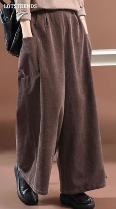 Women Loose Corduroy Wide Legs Pants Winter Pant, Wide Legs Pants, Pants Fabric, Winter Pants, Green Style, Color Coffee, New Pant, Loose Pants, Hippie Outfits