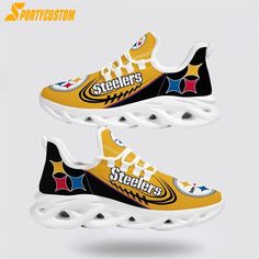 NFL Pittsburgh Steelers Max Soul Shoes Sneakers Sport Shoes Experience The Perfect Blend Of Style And Performance the perfect blend of style and performance. These shoes feature team-inspired colors and a sleek design, allowing you to showcase your passion for your favorite NFL team. With a cushioned insole and lightweight construction, they offer optimal comfort [...] Synthetic Running Shoes With Boost Midsole For Sports, Lace-up Synthetic Sneakers For Sports, Synthetic Lace-up Sneakers For Sports Events, Custom Breathable White Sneakers For Sports Season, White Breathable Custom Sneakers For Sports Season, Sporty Breathable Running Shoes For Sports Events, Yellow Sneakers With Boost Midsole For Sports, Sportswear Sneakers For Sports Events, Breathable Custom Sneakers For Sports With Round Toe