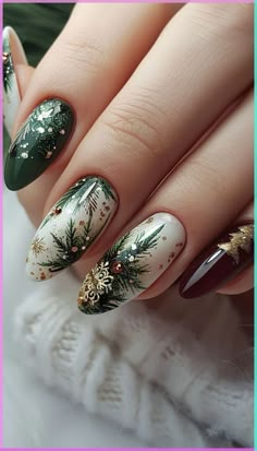 Intricate Christmas Nails, Christmas Nails Inspiration, Nail Art Noel, Holiday Nails Winter, Winter Nail Art, Nail Swag, Winter Nail Designs, Fall Nail Art, Festival Nails