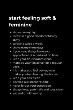 How To Speak More Feminine, Good Hygiene Aesthetic, Hygiene Tips Feminine, Feminine Hygiene Routine, Unwritten Rules, Studera Motivation, Soft And Feminine, Practicing Self Love, Feminine Health