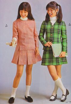 60s Pigtails, 70s Japanese Fashion, 1950s Girls Fashion, 70s Inspired Nails, 70s Inspired Wedding, 1980s Clothes, 80s Japanese Fashion, 40s Mode, 60s 70s Fashion