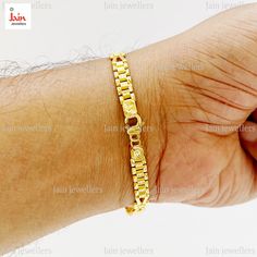 Ceremonial 22k Yellow Gold Bracelet, 22k Yellow Gold Hallmarked Bracelet, Luxury Men's Gold Bracelet With Gold Chain, Gold-tone 14k Gold Jubilee Chain Bracelet, Yellow Gold Cuban Link Bracelet, Tarnish Resistant, Music Wallpaper, Real Gold, Gold Beads, Hallmark