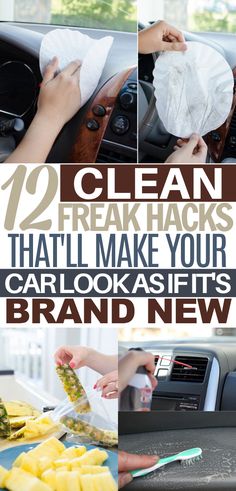 someone is cleaning their car with the words, clean freakacks that'll make your car look as if it's brand new