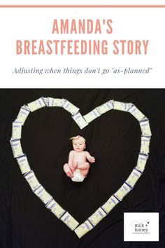 the cover of amanda's breastfeeding story showing a baby in a heart - shaped frame