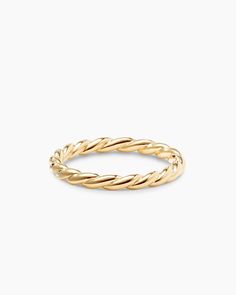 Petite Band Ring in 18K Yellow Gold, 2.8mm David Ring, Infinity Band Ring, Twist Jewelry, David Yurman Ring, Gold Rings Simple, Buckle Ring, Dainty Gold Rings, Pave Band, Gold Band Ring