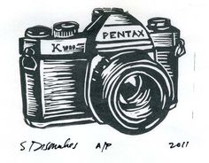 a drawing of a pentax camera