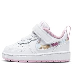 Nike Court Borough Low 2 SE TD CZ6614-100 Toddler Girl Closet, Shoes Expensive, Nike Court Borough Low 2, Toddler Nike Shoes, Nike Court Borough Low, Closet Shoes, Nike Court Borough, Rainbow Shoes, Toddler Nikes